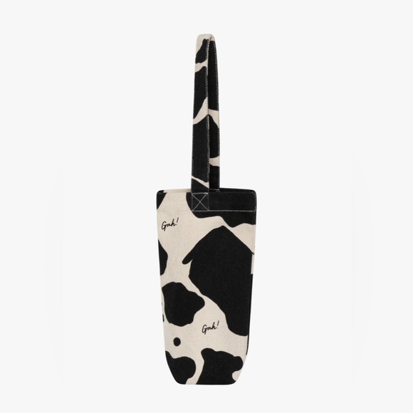 Lisa Says Gah Handbags - Lisa Says Gah Wine Tote - Black/Ivory Cow